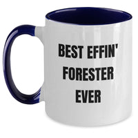 Load image into Gallery viewer, Funny Forester Gifts for Men, Best Effin&#39; Forester Two Tone Coffee Mug, Unique Christmas Memorable Presents for Forester Lovers from Friends - Main
