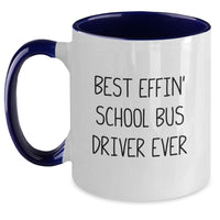 Load image into Gallery viewer, Funny School Bus Driver Gifts for Men - Best Effin&#39; School Bus Driver Ever Two Tone Coffee Mug, Unique Christmas Memorable Presents for School Bus Driver - Gifts from Friends - Main

