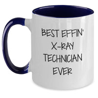 Load image into Gallery viewer, Funny X-Ray Technician Gifts from Coworkers, Unique Christmas Mugs for Men, Best Effin&#39; X-ray Technician Ever, Two Tone Coffee Mug - Main
