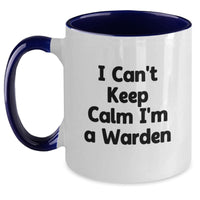 Load image into Gallery viewer, Funny Warden Gifts from Friends to Warden for Christmas Unique Two Tone Coffee Mug I'm A Warden, I'm In Charge, Warden Life, Warden Love - Main
