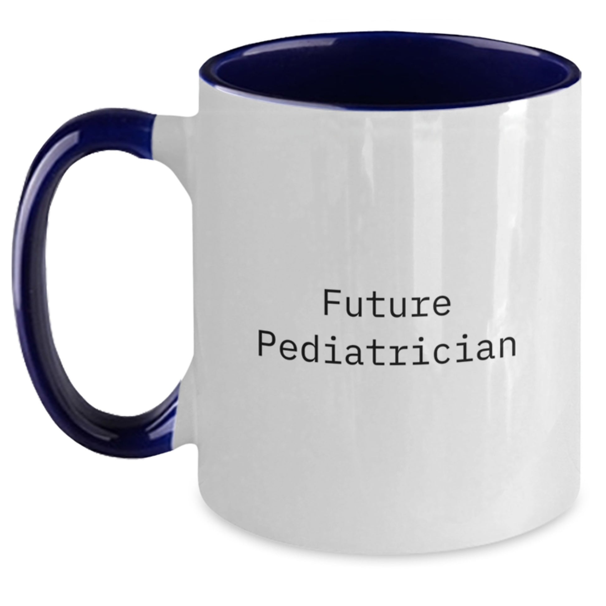 Funny Future Pediatrician Gifts from Family for Graduation Unique Two Tone Coffee Mug - Black and White - Main