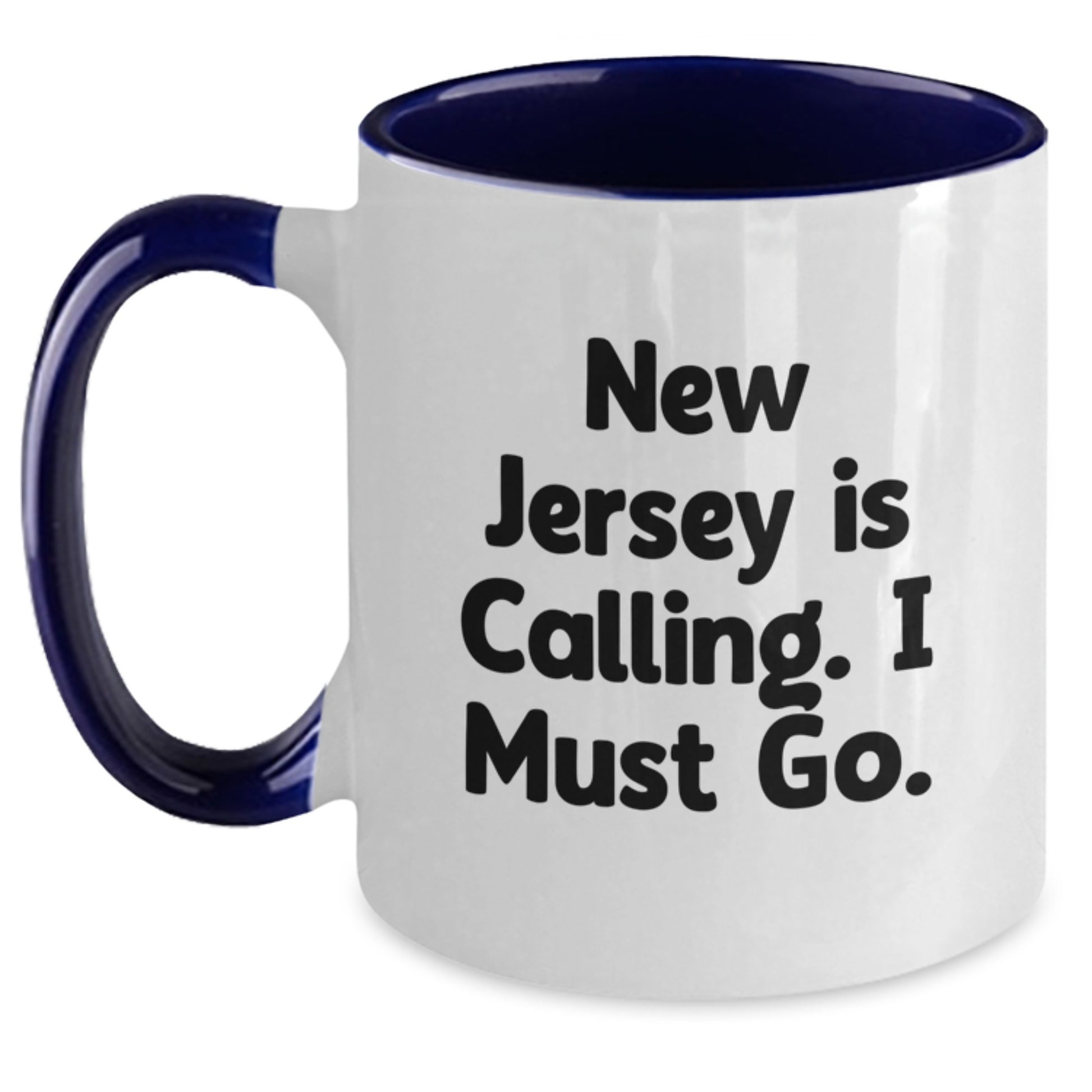 Funny New Jersey Gifts from Friends for New Jersey Lovers - New Jersey Is Calling, Two Tone Coffee Mug for Valentine's - Main