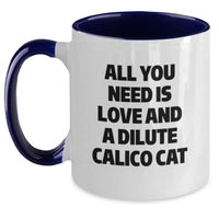 Load image into Gallery viewer, Dilute Calico Cat Lovers Will Adore This Funny Two Tone Coffee Mug Gifts from Friends and Family for Christmas - Main
