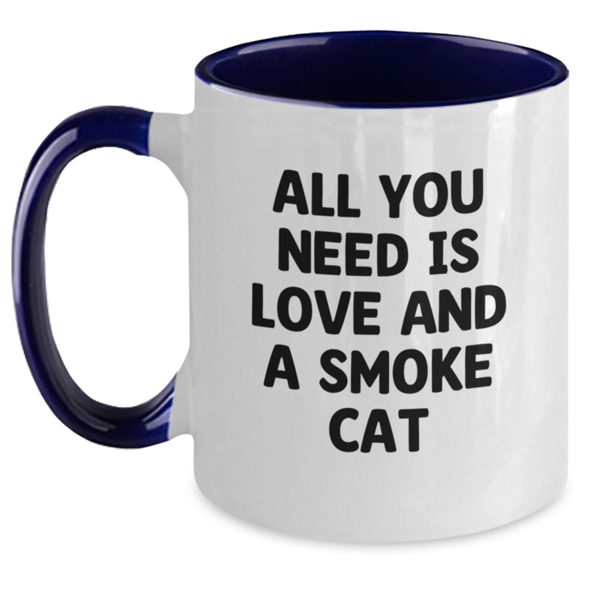 Funny Smoke Cat Gifts from Friends - Smoke Cat Two Tone Coffee Mug Valentine's Unique - Main