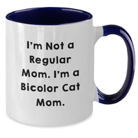 Load image into Gallery viewer, Funny Bicolor Cat Mom Coffee Lover Gifts from Family for Bicolor Cat Enthusiasts Two Tone Mugs - Additional
