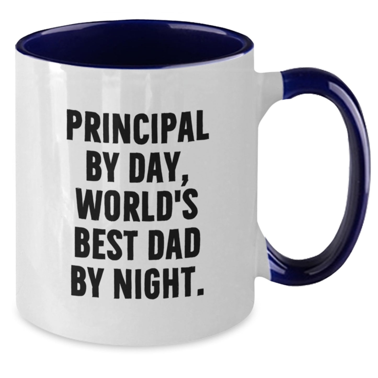 Principal Gifts, Funny Two Tone Coffee Mug, Birthday Unique Gifts from Men for World's Best Dad By Night. - Additional
