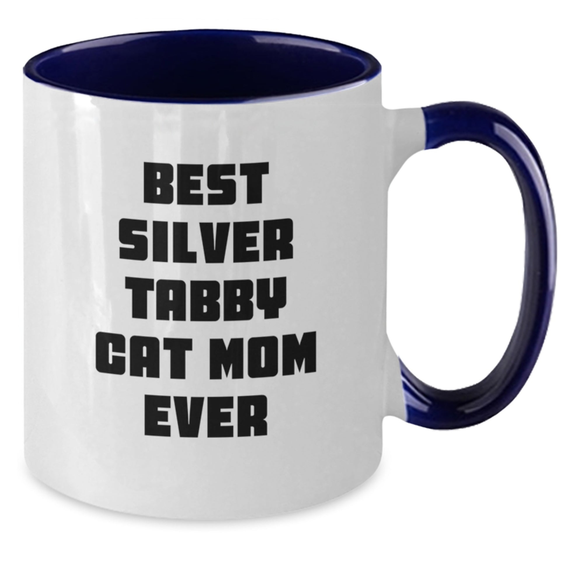 Funny Silver Tabby Cat Mom Two Tone Coffee Mug Gifts from Friends for Birthday, Best Silver Tabby Cat Mom Ever, Unique Birthday Unique Gifts for Friends who Love Silver Tabby Cat - Additional