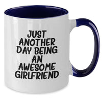 Load image into Gallery viewer, Funny Sweetheart Gifts from Friends for Her - Two Tone Coffee Mug with Inspirational Quote 'Just Another Day Being An Awesome Sweetheart' for Graduation - Additional
