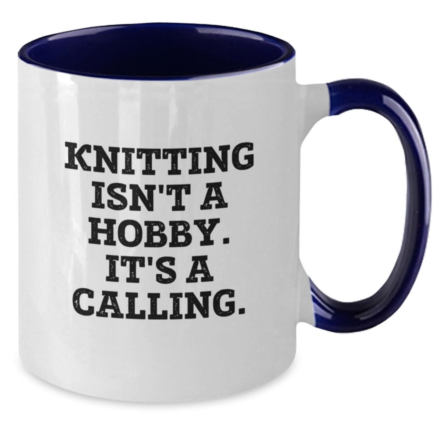 Funny Knitting Gifts for Knitting Enthusiasts - Two Tone Coffee Mug, Black and White, Red and White, Navy and White, or Pink and White, Gifts from Mom, Gifts for Knitting Lover, Birthday Unique Gifts - Additional