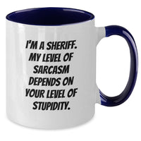 Load image into Gallery viewer, Funny Sheriff Christmas Unique Gifts from Men to Friends and Family - &#39;I&#39;m A Sheriff&#39; Two Tone Coffee Mug - Additional
