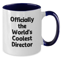 Load image into Gallery viewer, Funny Director Gifts from Friends for Men, &#39;Officially The World&#39;s Coolest Director&#39; Two Tone Coffee Mug, Christmas Unique Gifts - Additional
