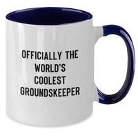 Load image into Gallery viewer, Funny groundskeeper Gifts for Men - Officially The World&#39;s Coolest groundskeeper Two Tone Coffee Mug, Perfect Christmas Unique Gifts from Friends - Additional
