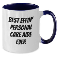 Load image into Gallery viewer, Funny Gifts from Family for Personal Care Aide Best Effin&#39; Ever, Two Tone Coffee Mug for Graduation - Additional
