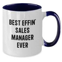 Load image into Gallery viewer, Funny Sales Manager Gifts from Friends - Best Effin&#39; Sales Manager Ever Two Tone Coffee Mug for Men on Christmas Unique Holidays - Additional
