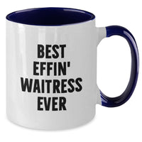 Load image into Gallery viewer, Funny Waitress Gifts from Friends, Unique Christmas Memorable Presents for Waitress, Best Effin&#39; Waitress Ever Two Tone Coffee Mug, Perfect for Coworkers, Family - Additional
