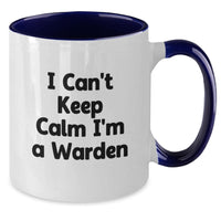 Load image into Gallery viewer, Funny Warden Gifts from Friends to Warden for Christmas Unique Two Tone Coffee Mug I'm A Warden, I'm In Charge, Warden Life, Warden Love - Additional
