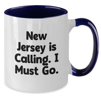 Load image into Gallery viewer, Funny New Jersey Gifts from Friends for New Jersey Lovers - New Jersey Is Calling, Two Tone Coffee Mug for Valentine's - Additional
