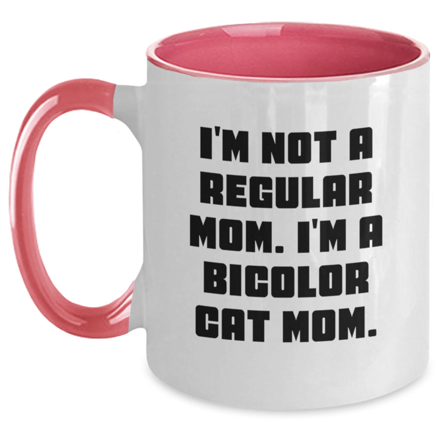 Bicolor Cat Mom Gifts from Family and Friends - Funny Two Tone Coffee Mug for Christmas Morning - Main