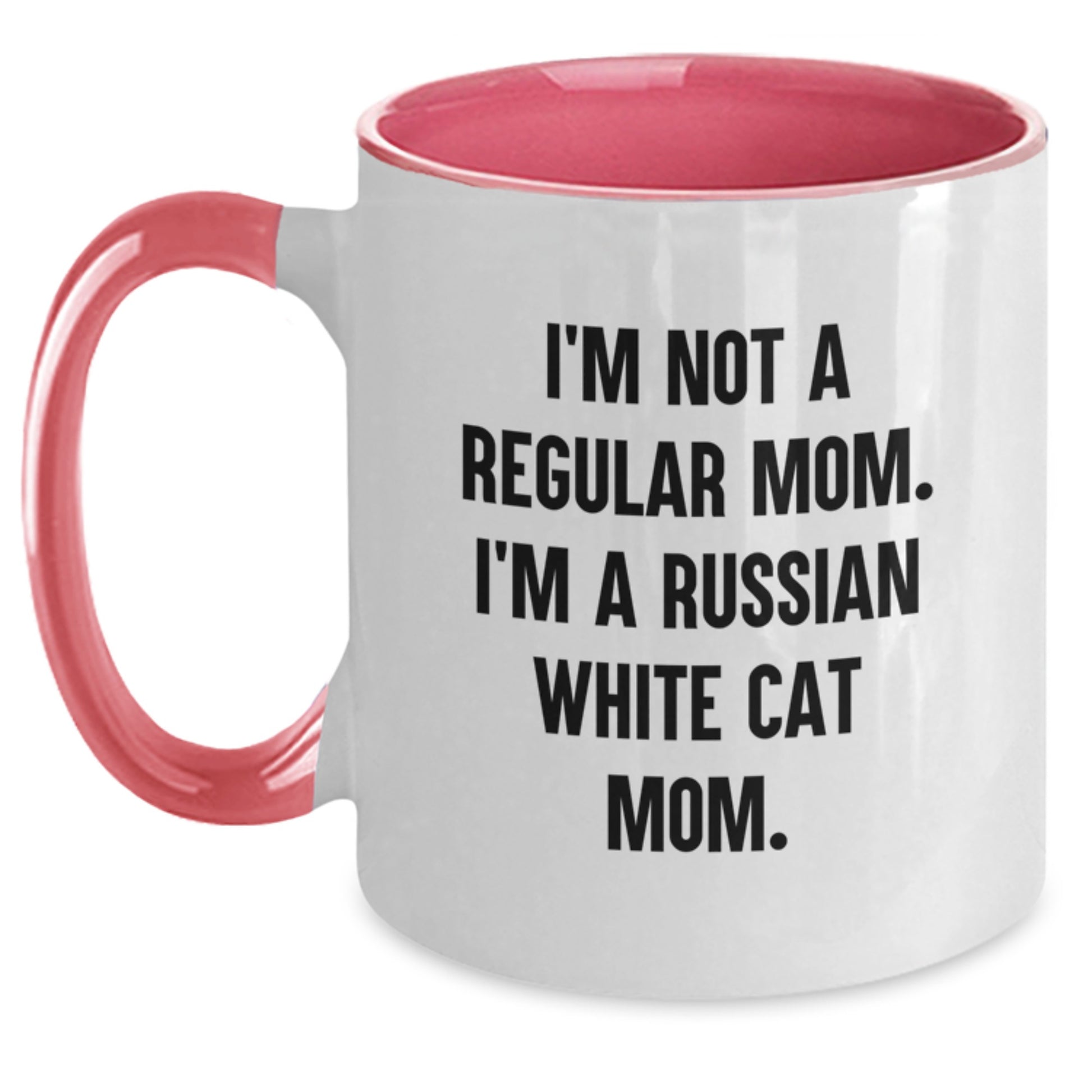 Funny Russian White Cat Mom Gifts from Friends and Family for Russian White Cat Enthusiasts Graduation Unique Gifts Two Tone Coffee Mug - Main