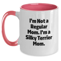Load image into Gallery viewer, Funny Silky Terrier Mom Two Tone Coffee Mugs, Gifts from Mom to Silky Terrier Dog Lover for Valentine's - Red and White - Main

