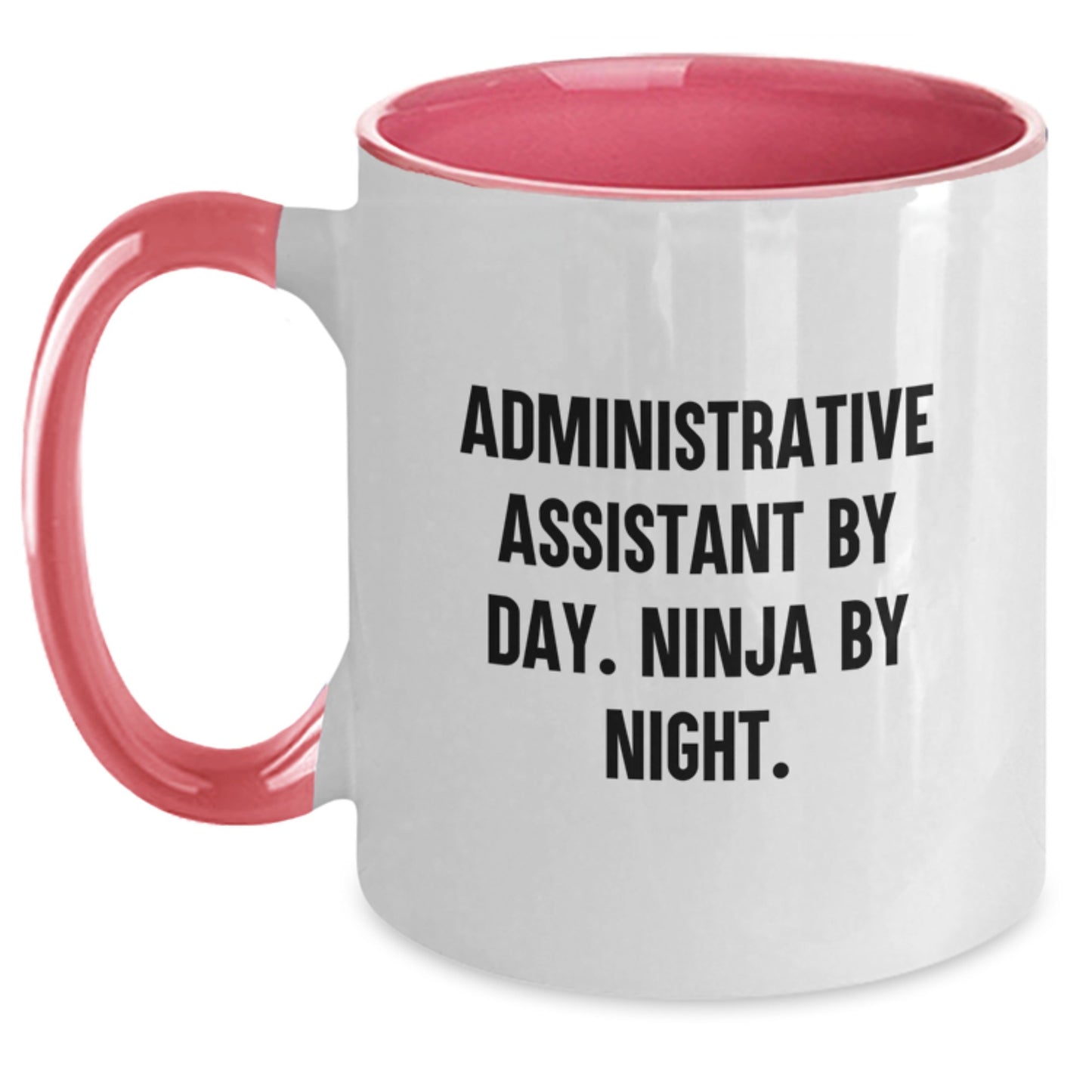 Funny Administrative Assistant Gifts for Graduation, Two Tone Coffee Mug, 'Administrative Assistant By Day. Ninja By Night.', Unique Gifts from Friends or Family - Main