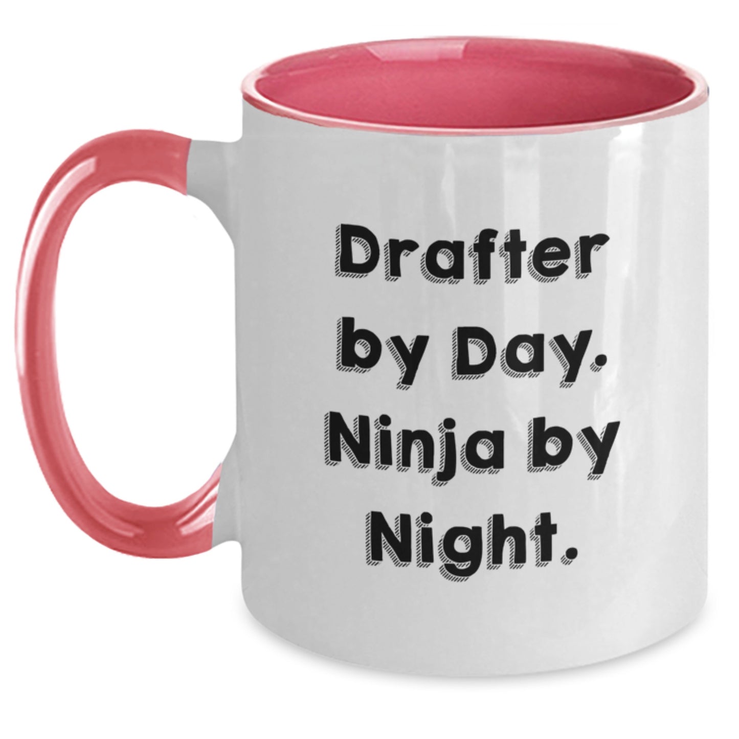 Funny Drafter Gifts from Men to Friends, Two Tone Coffee Mugs for Drafter By Day Ninja By Night Christmas Unique Gifts - Main