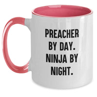 Load image into Gallery viewer, Preacher By Day Funny Two Tone Coffee Mug, Unique Gifts from Friends to Preacher, Valentine's Unique Gifts for Preacher - Main
