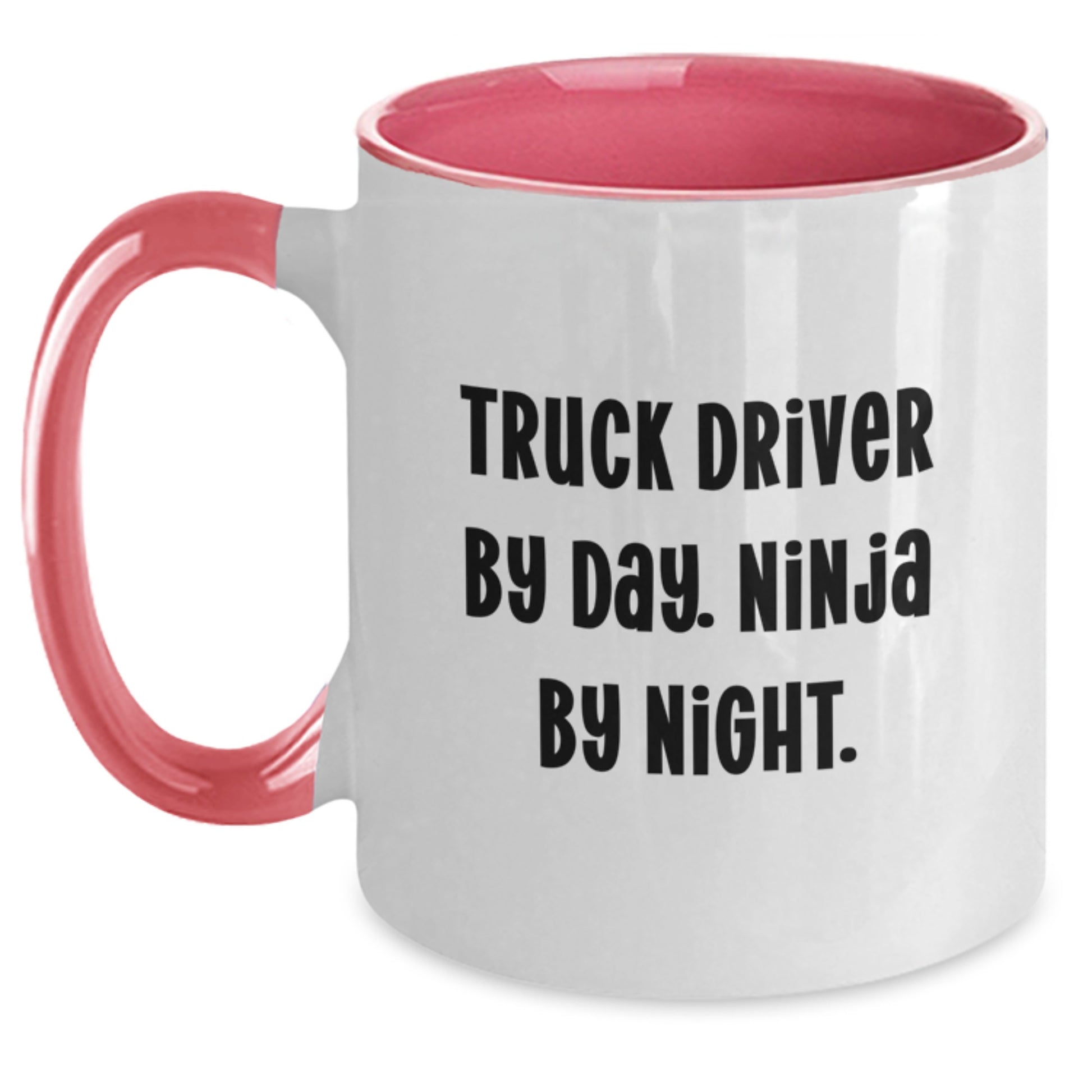 Funny Truck Driver Gifts for Men - Two Tone Coffee Mug with 'Truck Driver By Day Ninja By Night' Quote - Unique Graduation Unique Gifts from Friends to Family - Main