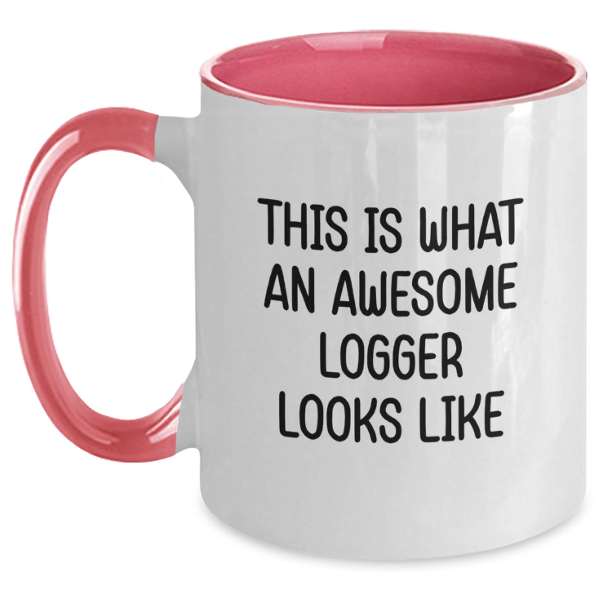 Funny Logger Gifts for Men, 'This Is What An Awesome Logger Looks Like' Two Tone Coffee Mug for Graduation Unique Gifts from Friends, Family - Main