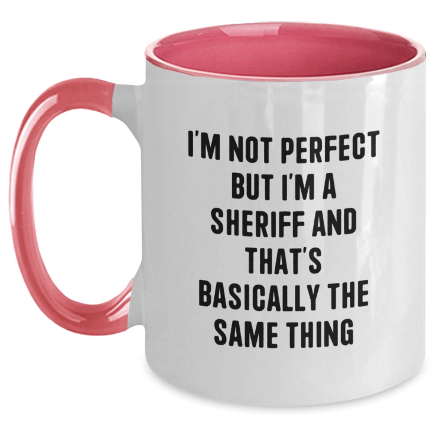 For Him Keepsake Sheriff Mug Birthday Gift Black & White Ceramic - Main