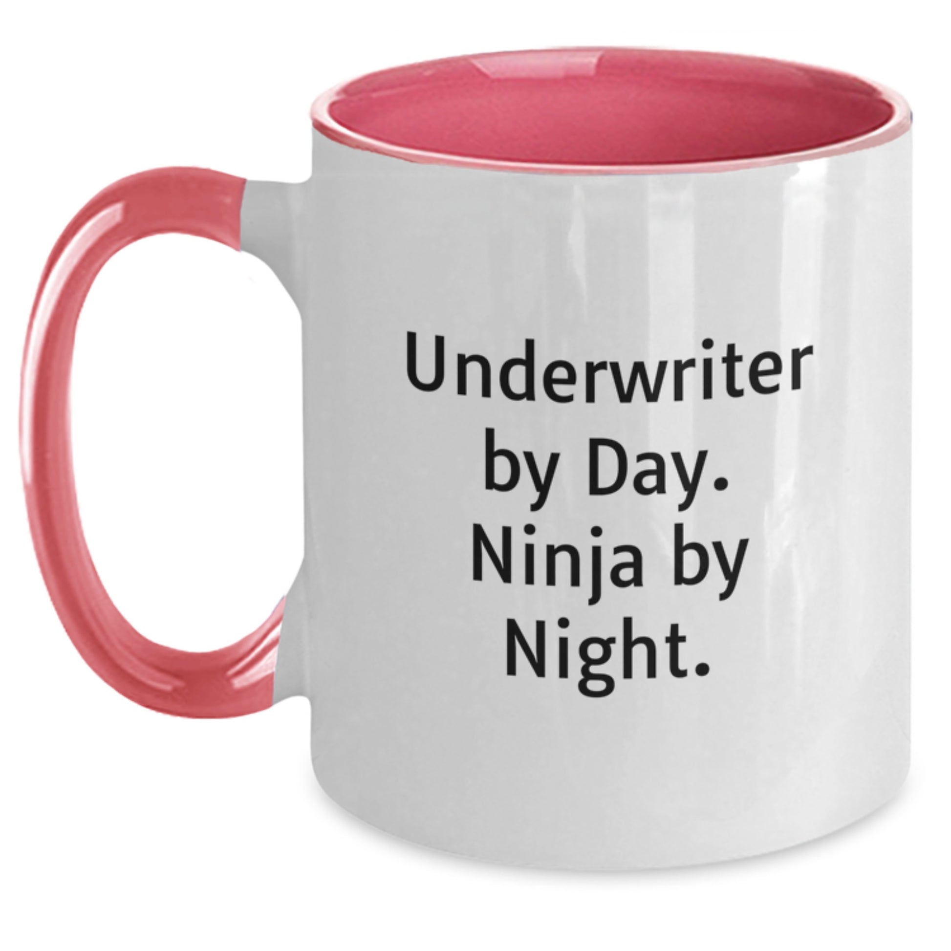 Funny Underwriter Gifts from Men, Women, Friends, Coworkers, Family - Underwriter By Day. Ninja By Night. Two Tone Coffee Mugs for Graduation, Unique, Underwriter - Main