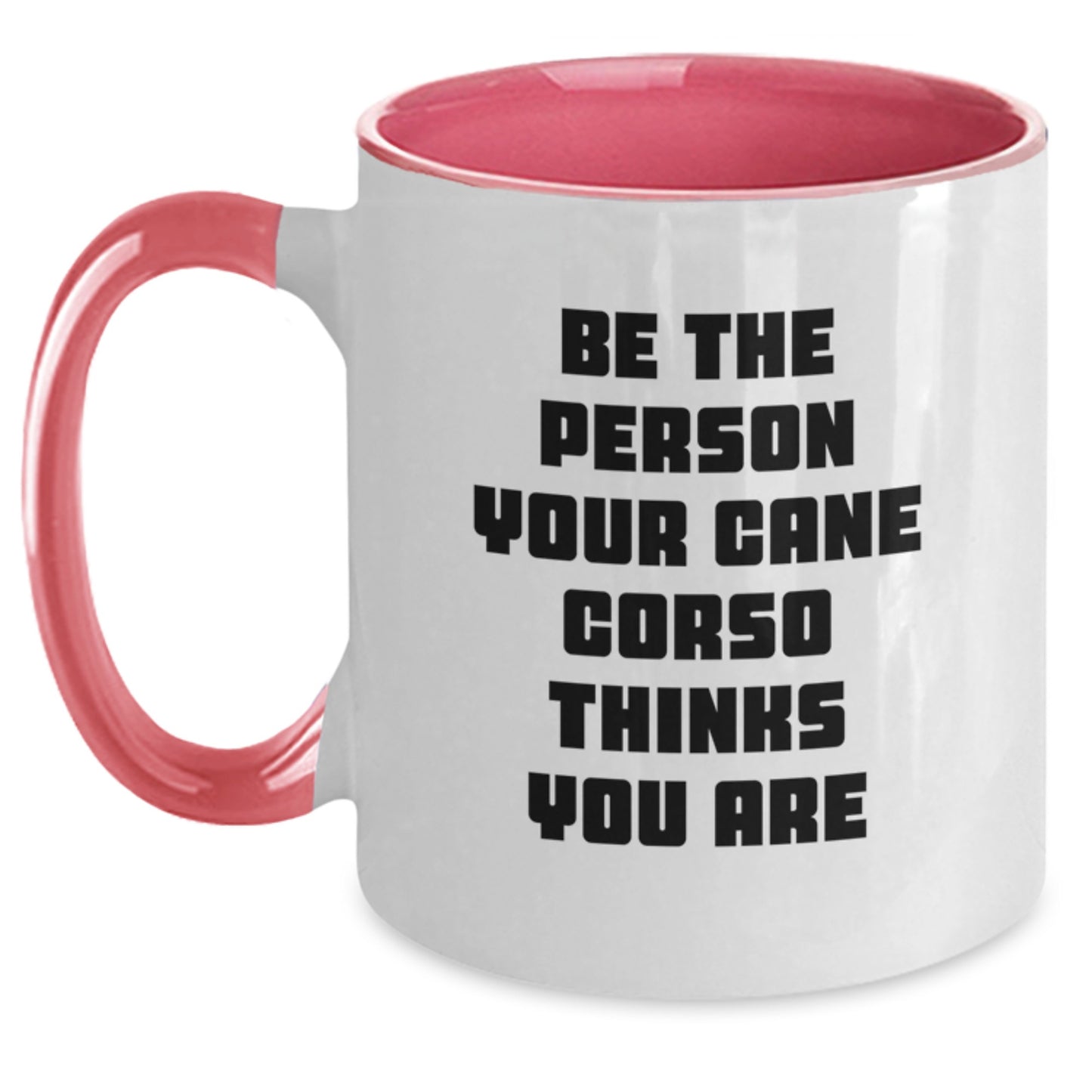 Be the Person Your Cane Corso Thinks You Are Funny Cane Corso Dog Gifts from Friends - Birthday Unique Gifts for Dog Lovers - Two Tone Coffee Mug - Main