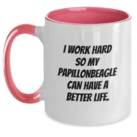 Load image into Gallery viewer, Papillon Dog Lover&#39;s Funny Quote Two Tone Coffee Mug, Gifts from Friends for Papillon Dog, Birthday Unique Gifts - Main
