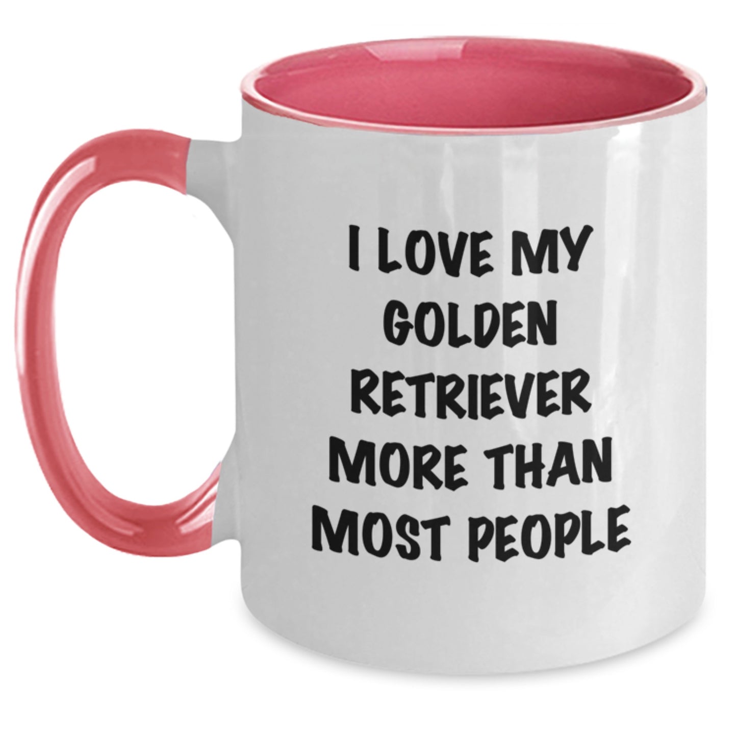 Golden Retriever Dog Funny Birthday Unique Gifts for Men from Friends, Two Tone Coffee Mug with I Love My Golden Retriever More Than Most People Quote - Main