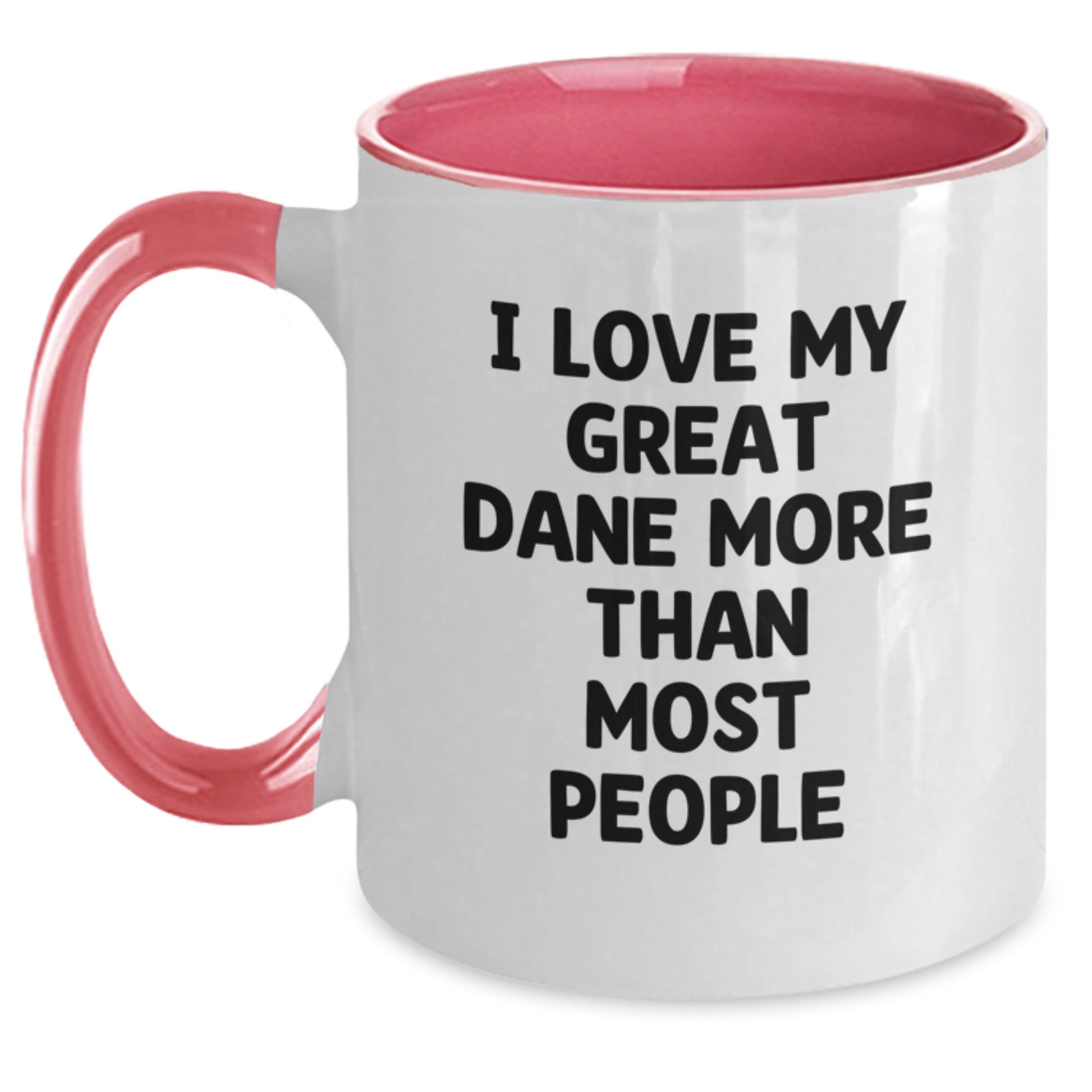 Funny Great Dane Dog Gifts for Men, Women, Friends, and Family - I Love My Great Dane More Than Most People Two Tone Coffee Mug for Birthday Unique Gifts from Friends, Family, Coworkers - Main