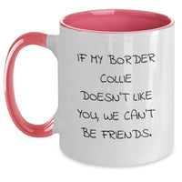 Load image into Gallery viewer, Funny Border Collie Dog Gifts from Friends - &#39;If My Border Collie Doesn&#39;t Like You, We Can&#39;t Be Friends.&#39; Two Tone Coffee Mug for Birthday - Main
