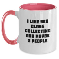 Load image into Gallery viewer, Funny Sea Glass Collecting Gifts from Friends and Family to Sea Glass Collecting Enthusiasts, Graduation Unique Gifts, Two Tone Coffee Mug - Main
