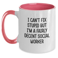 Load image into Gallery viewer, Funny Social Worker Gifts - Inspirational Quote Mug, Two Tone Coffee Cup, Gifts from Friends for Social Worker Birthday, 11oz Ceramic - Main
