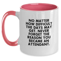 Load image into Gallery viewer, Funny Inspirational Gifts for Attendants from Friends, Christmas Unique Gifts for Men, Two Tone Coffee Mugs with No Matter How Difficult Quote - Main
