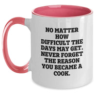Load image into Gallery viewer, Inspirational Cook Quote Funny Two Tone Coffee Mug Gifts from Men to Cooks for Christmas, Ideal Gift Idea for Cooks, Unique Two Tone Ceramic Mug, Ceramic Coffee Mugs for Women - Main
