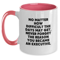 Load image into Gallery viewer, Executive Two Tone Coffee Mugs, Funny Christmas Unique Gifts for Men, Women, Coworkers, Family - Never Forget The Reason You Became An Executive - Main
