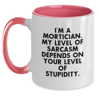 Load image into Gallery viewer, Christmas Unique Gifts for Mortician Friends and Family - Funny Sarcasm Coffee Mugs, Two Tone Black White Red Navy Pink Ceramic Mugs for Mortician Men Women Coworkers - Main
