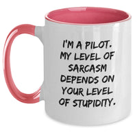 Load image into Gallery viewer, Funny Pilot Gifts from Friends, Christmas Unique Gifts for Men, Inspirational Two Tone Coffee Mug with Sarcasm Quote - Main
