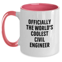 Load image into Gallery viewer, Funny Civil Engineer Gifts from Friends, Unique Two Tone Coffee Mugs for Civil Engineers, Officially The World&#39;s Coolest Civil Engineer Mug for Christmas - Main
