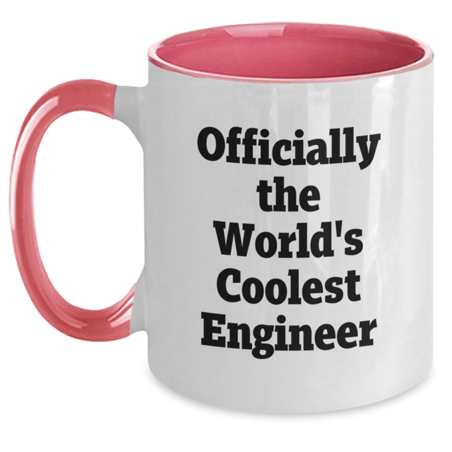Funny Engineer Gifts from Friends to Engineer Men Women Coworkers - Officially The World's Coolest Engineer Two Tone Coffee Mug, Black and White Christmas Unique Gifts for Him Her - Main