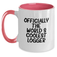 Load image into Gallery viewer, Funny Logger Gifts for Him, Officially The World's Coolest Logger Two Tone Coffee Mug, Christmas Unique Gifts from Friends and Family - Main
