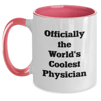 Load image into Gallery viewer, Christmas Unique Gifts for Physicians - Officially The World&#39;s Coolest Physician Two Tone Coffee Mug, Funny Quote, Gifts from Friends, Family, or Coworkers - Main
