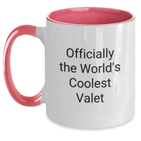 Load image into Gallery viewer, Funny Quote Gifts from Men to Valet, Two Tone Coffee Mug for Valet - Officially The World&#39;s Coolest Valet, Unique Christmas Unique Gifts - Main

