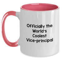 Load image into Gallery viewer, Funny Vice-principal Gifts from Friends for Vice-principal, Officially The World&#39;s Coolest Vice-principal Two Tone Coffee Mug, Christmas Unique Gifts - Main
