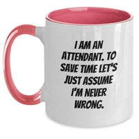 Load image into Gallery viewer, Funny Attendant Gifts from Friends, Unique Two Tone Coffee Mugs for Attendant, Christmas Unique Gifts for Men, Women, Coworkers, Family - Main
